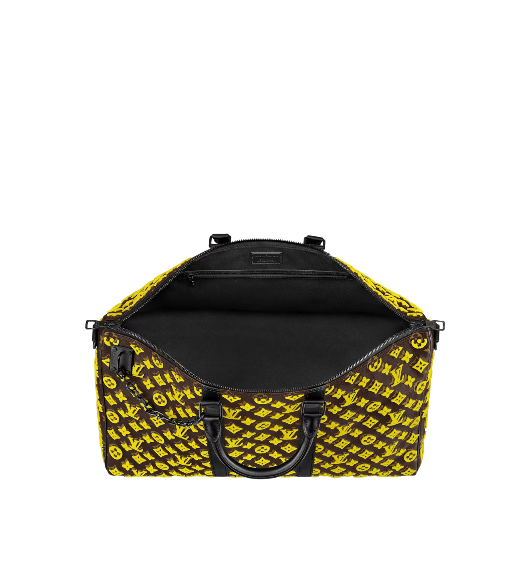 Louis Vuitton Monogram Tuffetage Keepall Triangle Bandouliere 50 Yellow