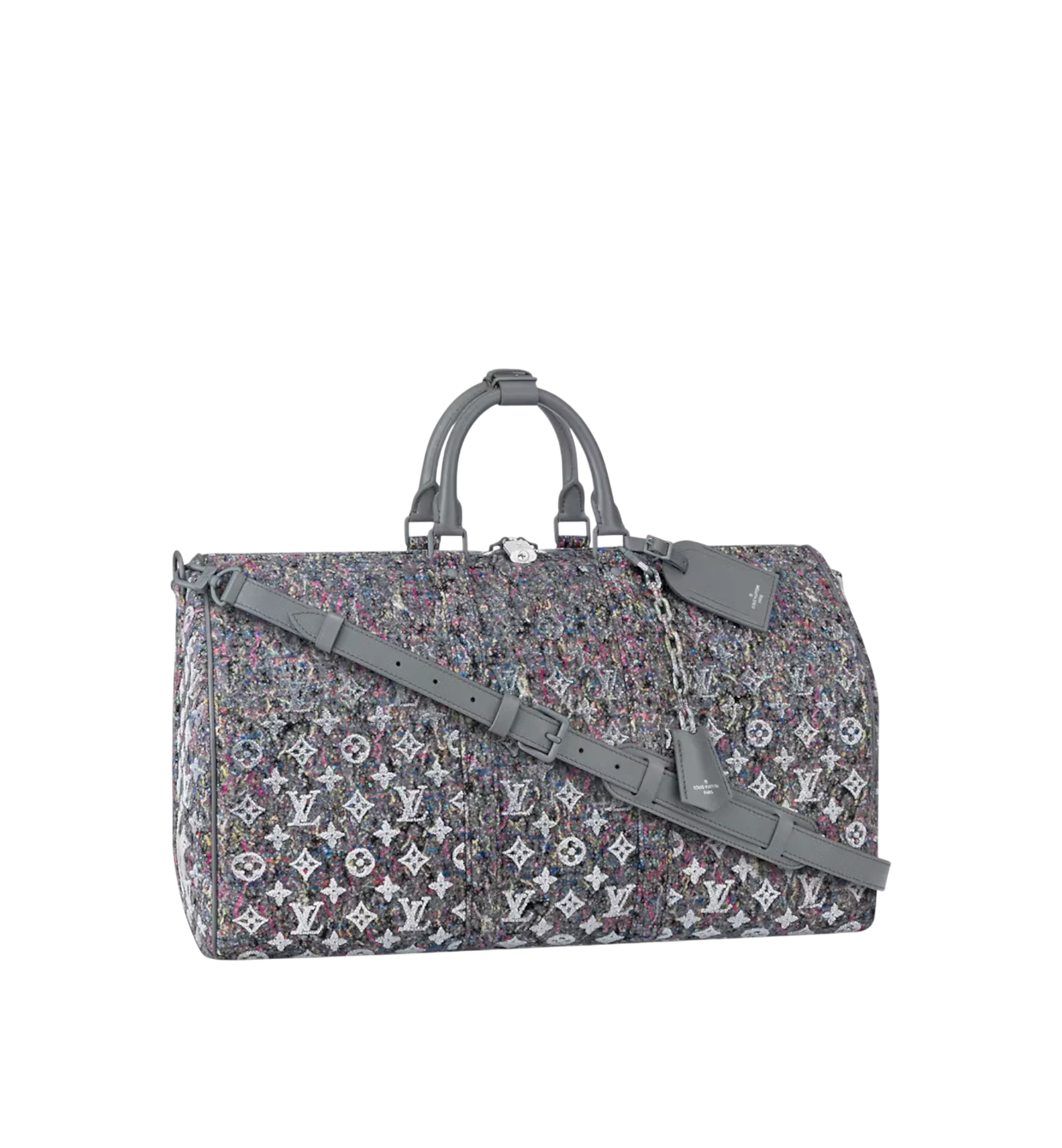 Louis Vuitton Keepall 50 Felt Monogram Grey Silver