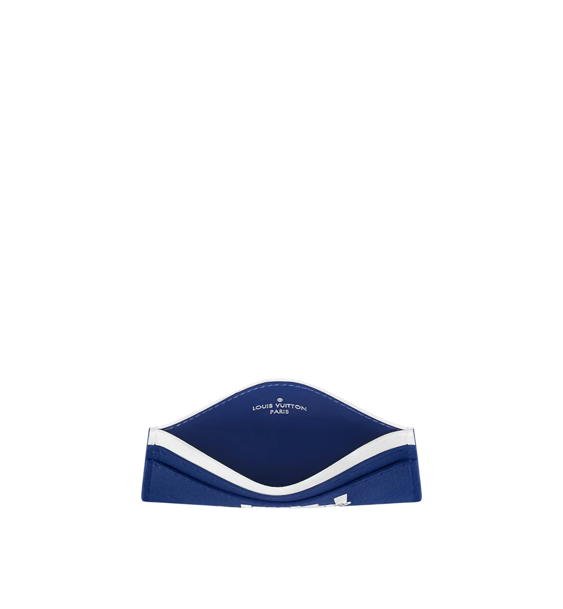 Louis Vuitton Virgil Abloh Blue And White Cowhide Everyday Double Card Holder 2021