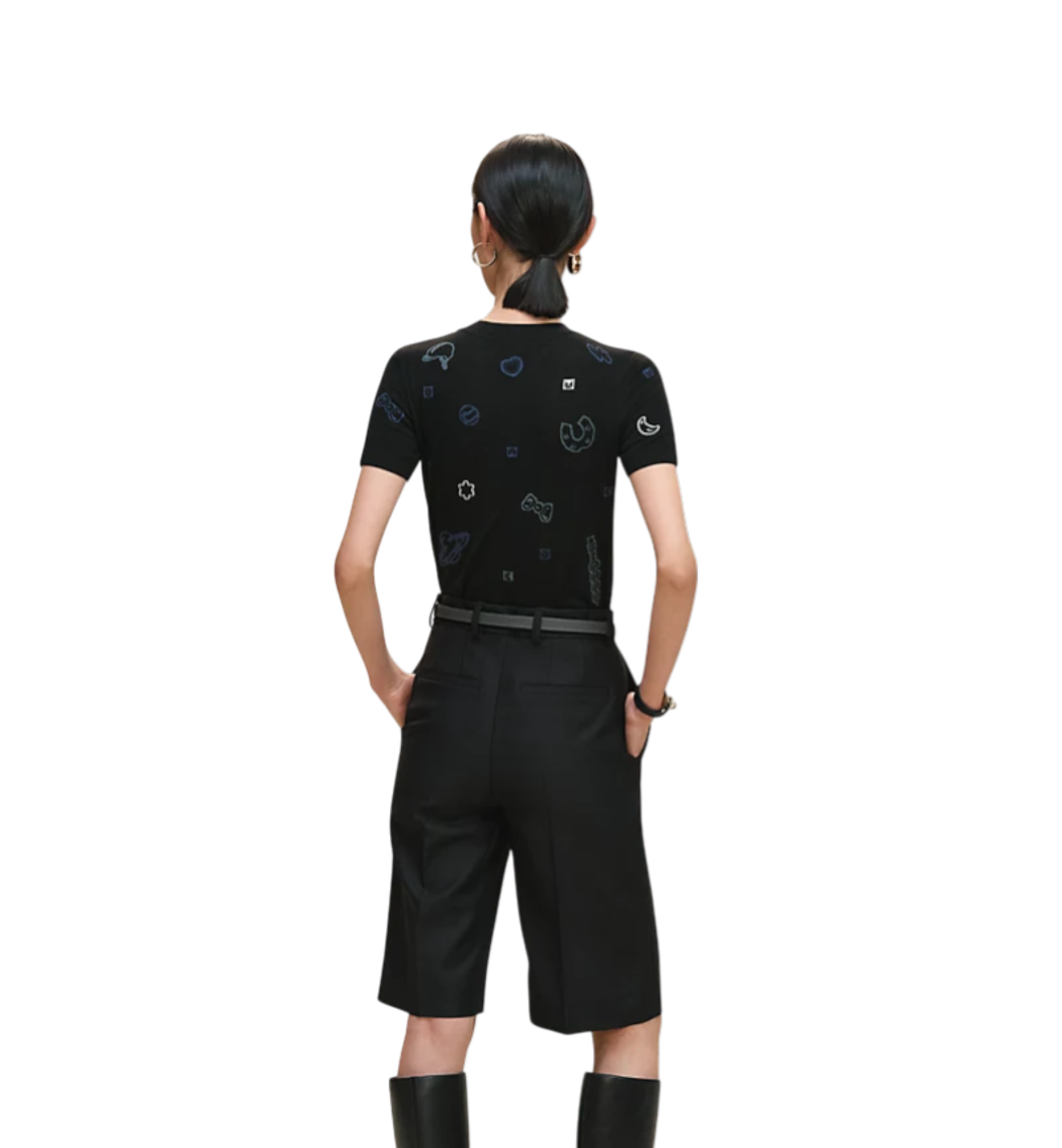 Hermès "Candy Libris" Short-sleeve Sweater Noir