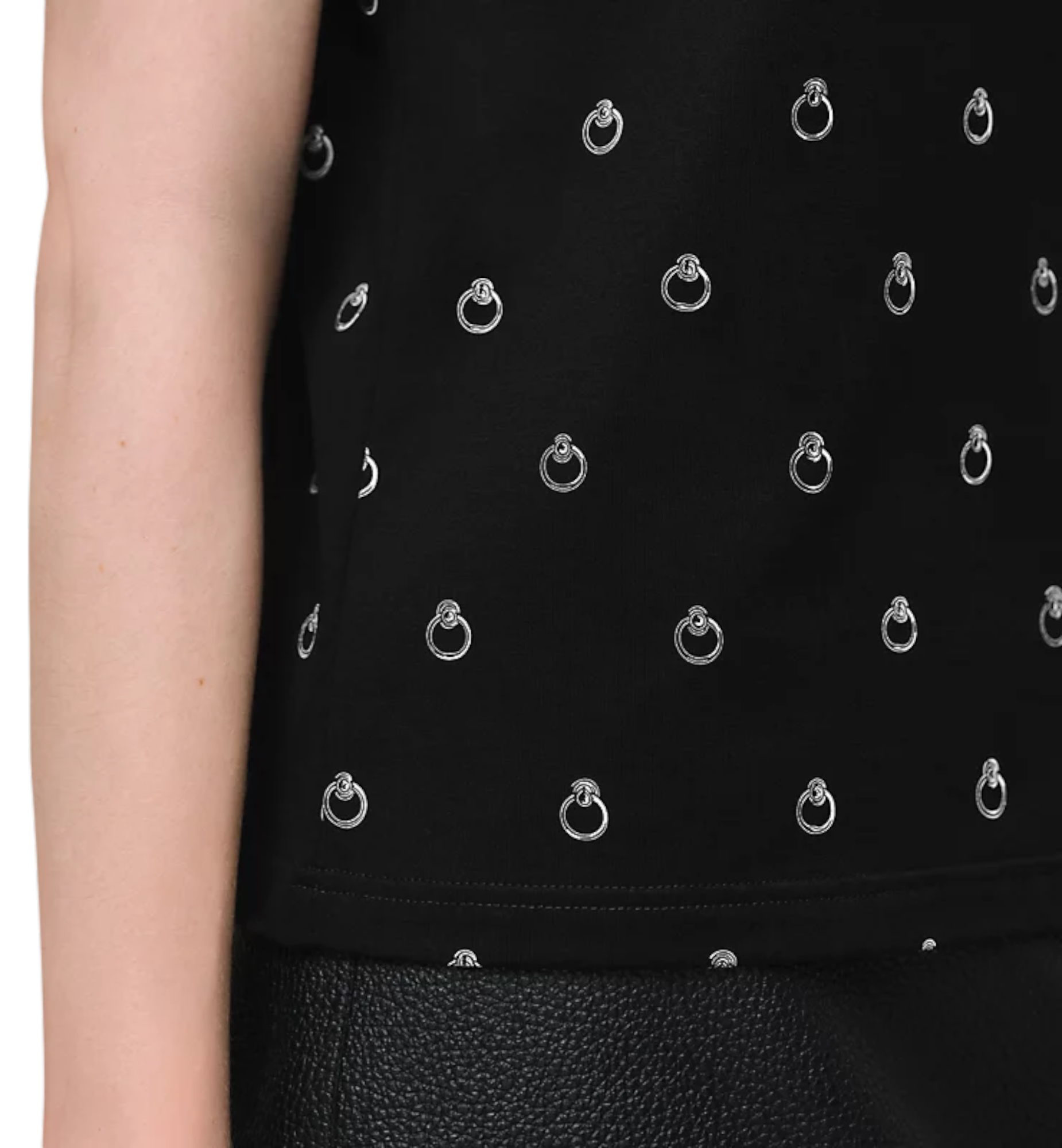 Hermès Droit Imprimé Anneau Finesse T-shirt 02 Noir