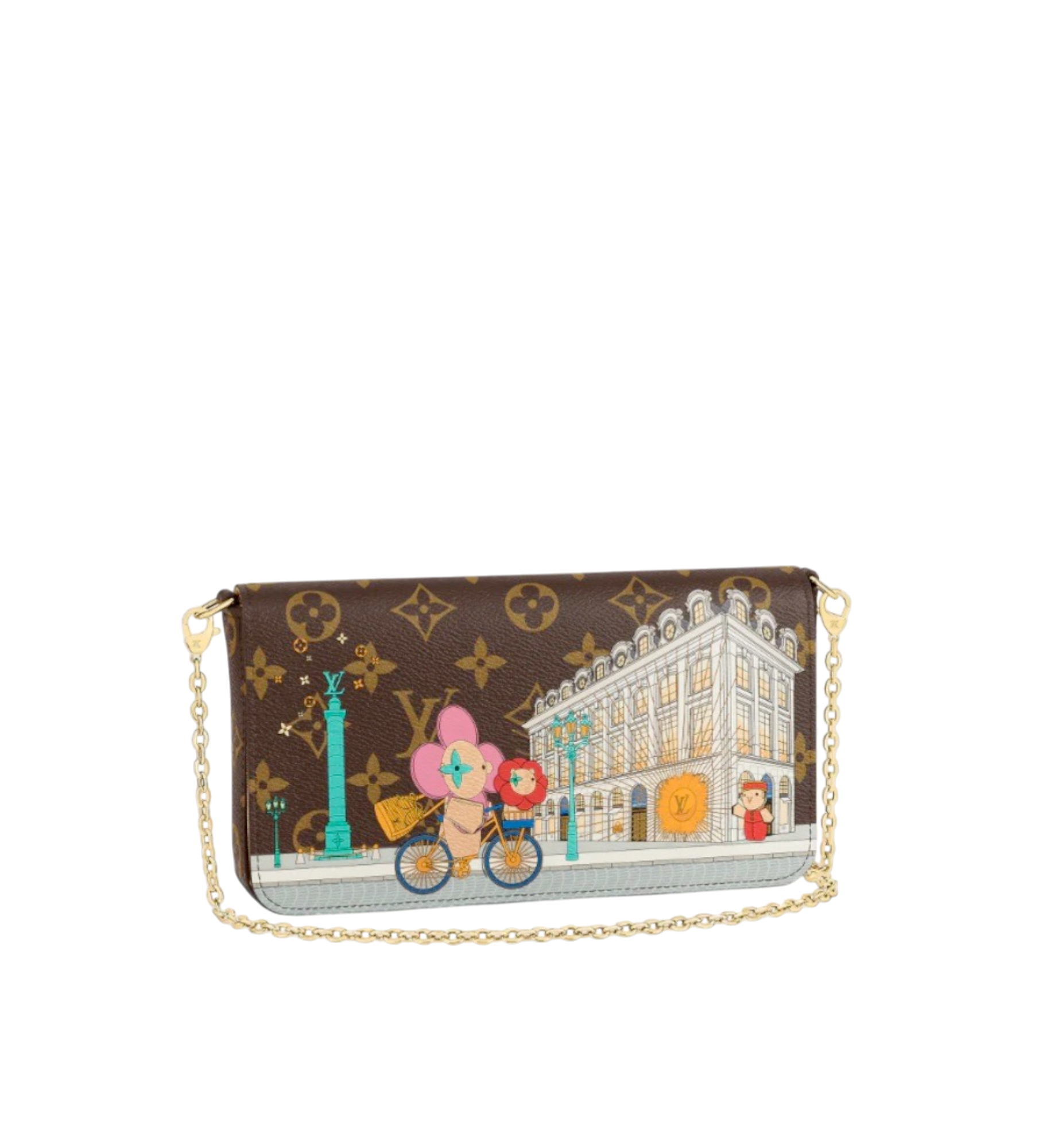 Louis Vuitton Félicie Pochette Vivienne Holiday Monogram Canvas/Pink