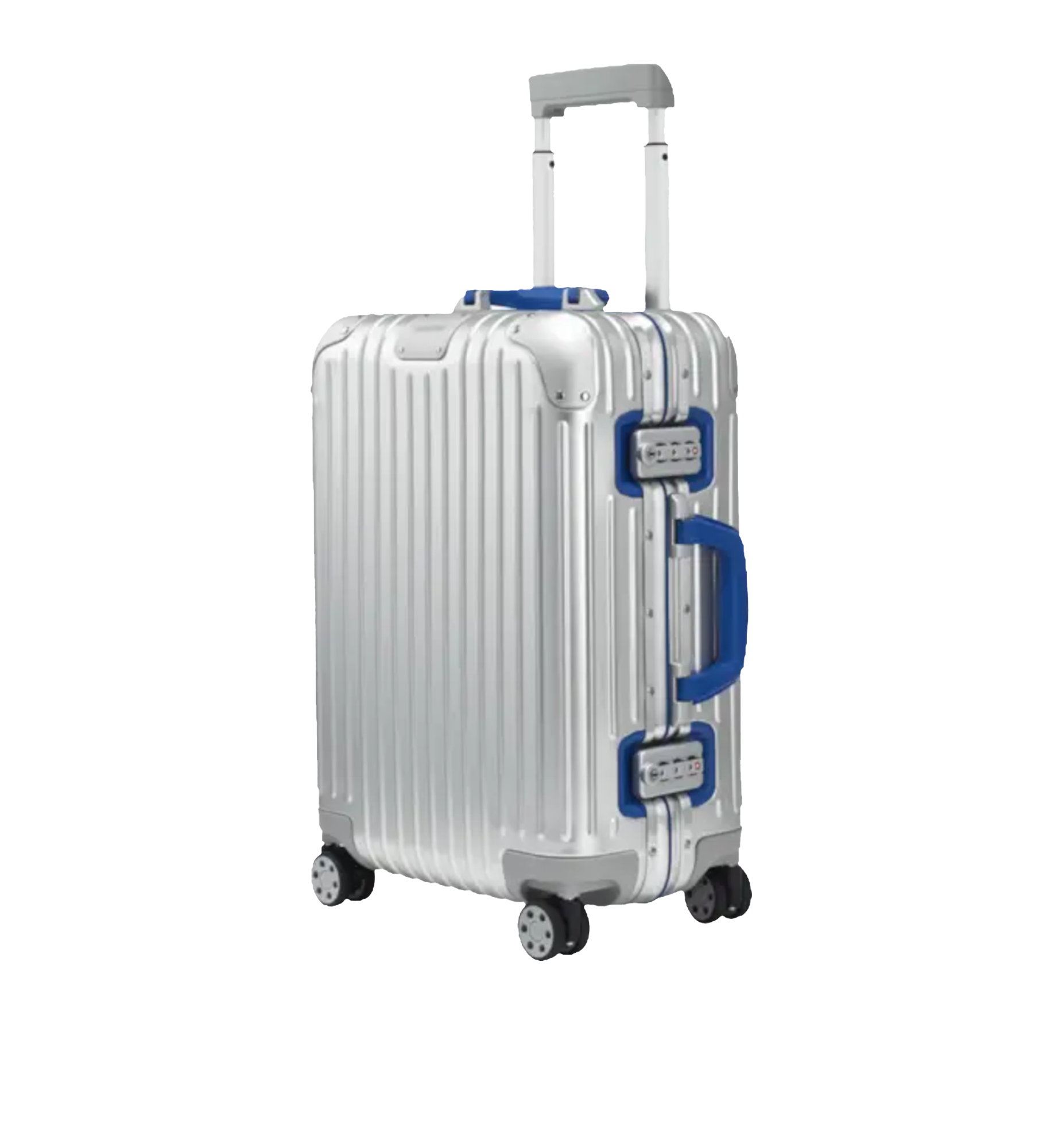 Rimowa cabin Twist suitcase silver and blue
