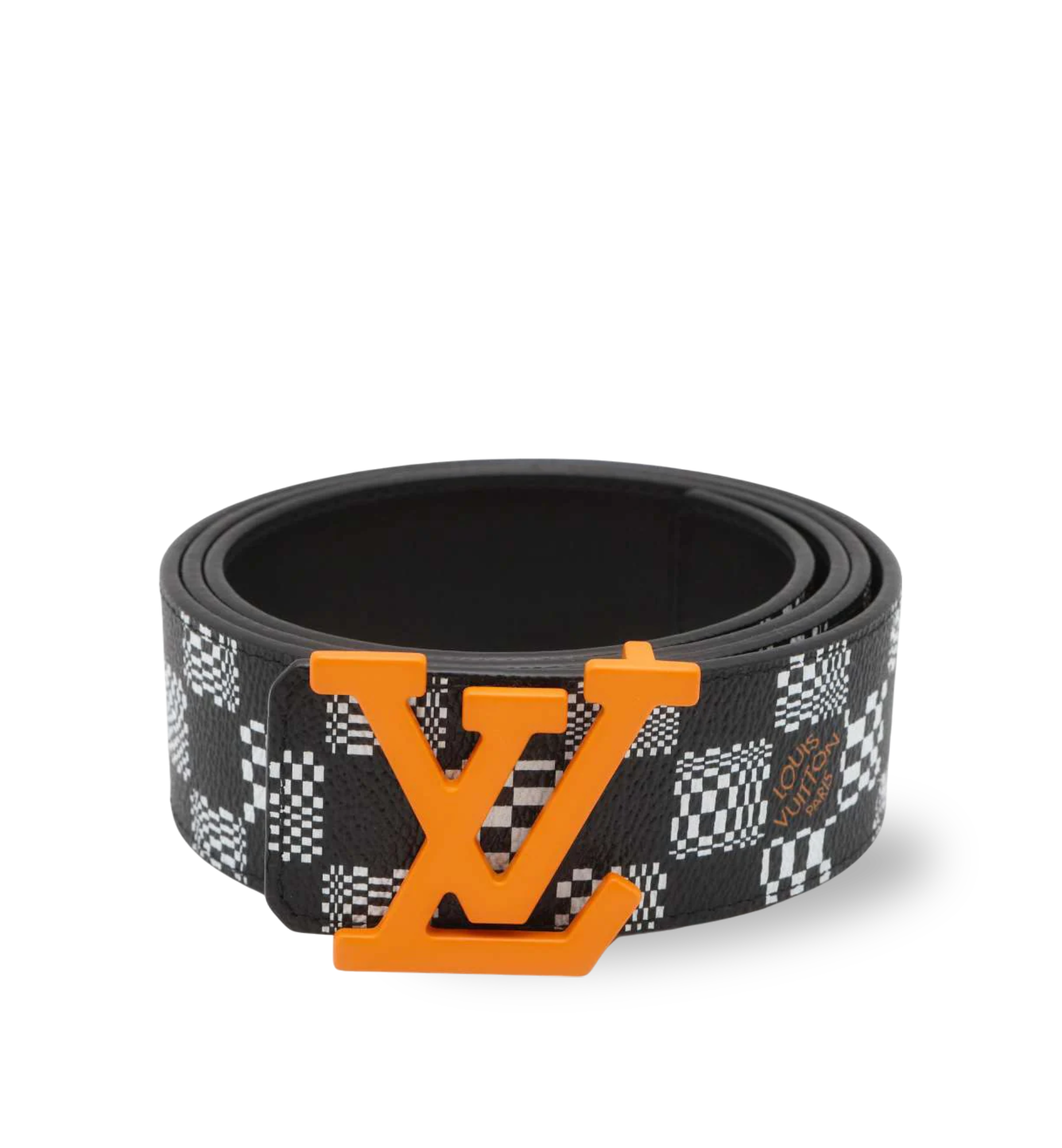 Louis Vuitton Belt Damier Distorted Reversible Black & Orange