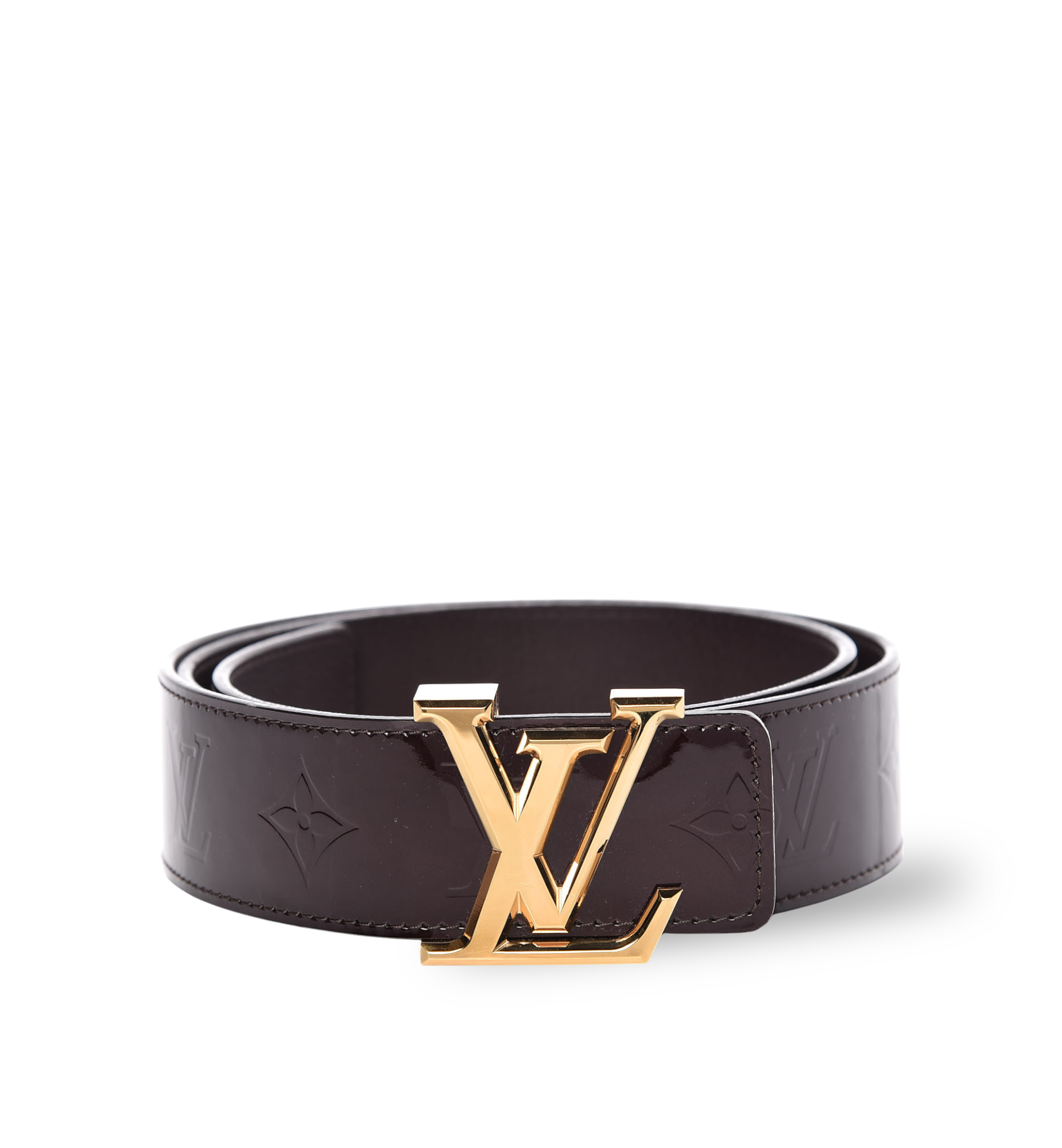 Louis Vuitton Belt Vernis Gold Wine