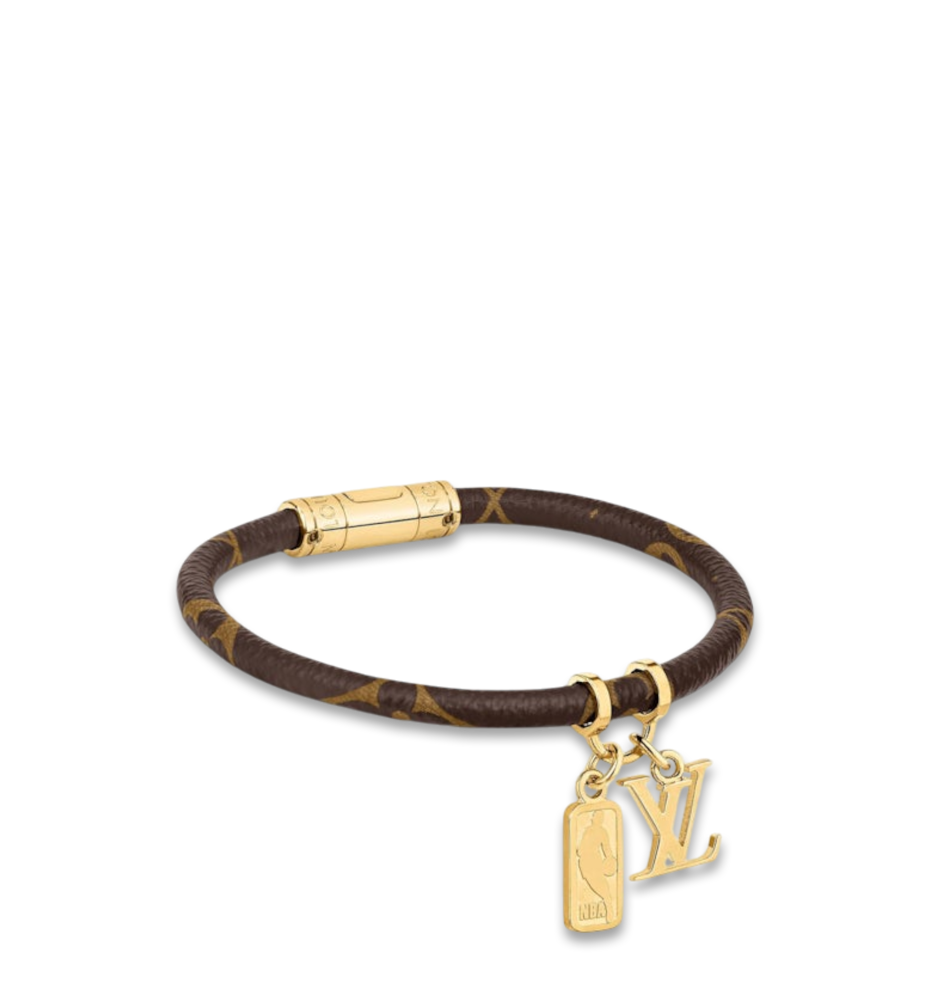Louis Vuitton x NBA Monogram Brown Leather Bracelet Size 21