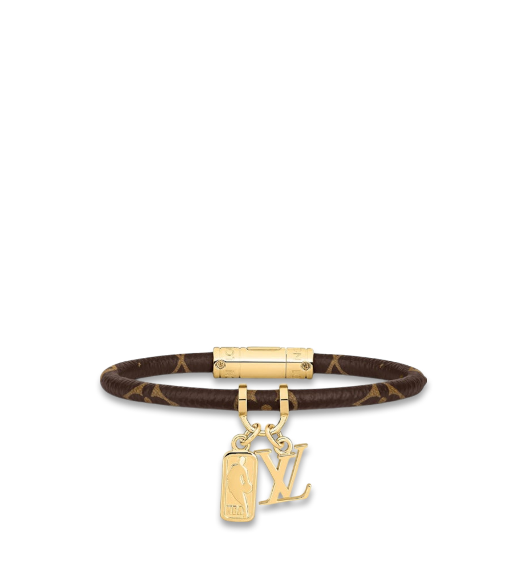 Louis Vuitton x NBA Monogram Brown Leather Bracelet Size 21