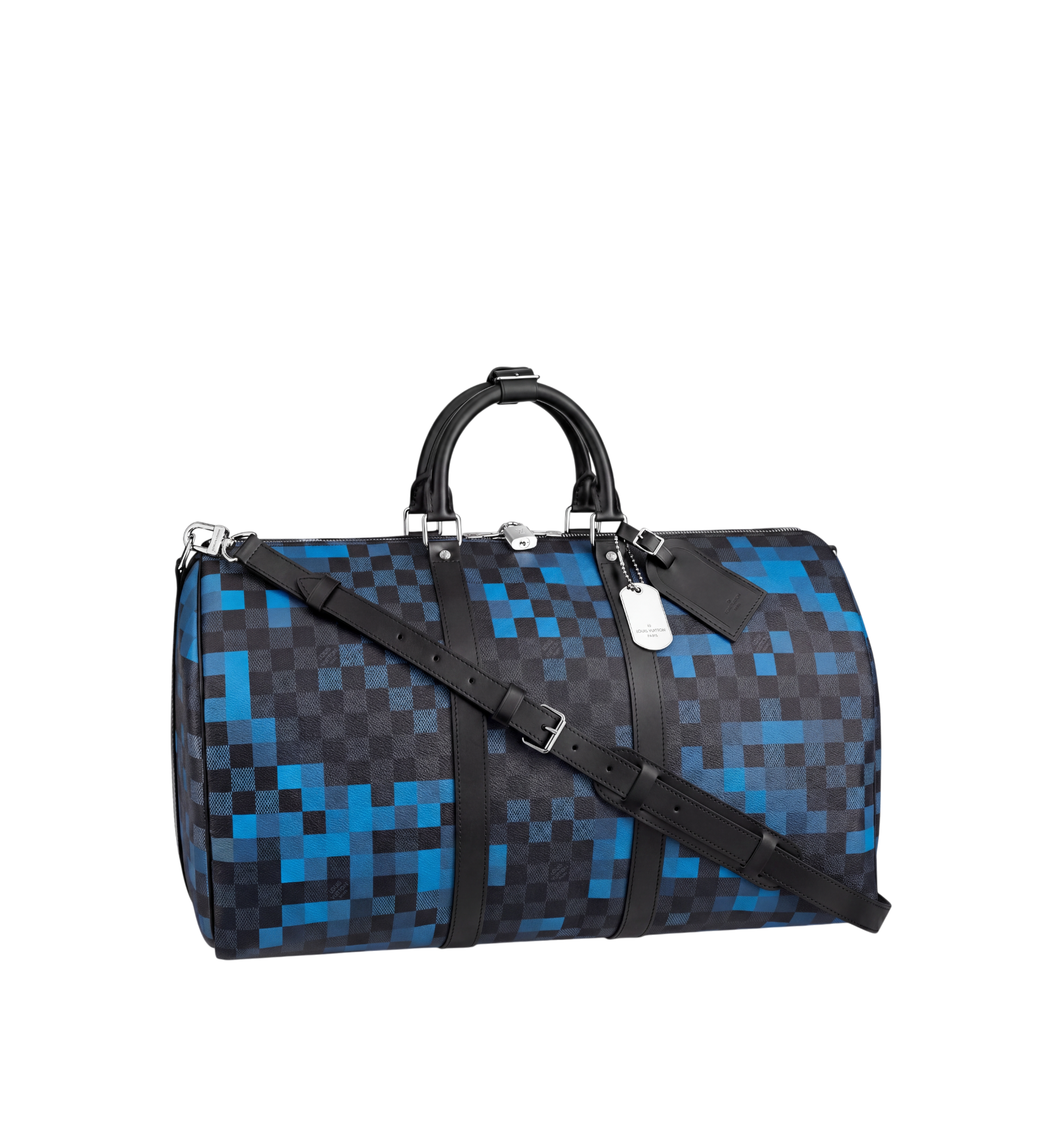 Louis Vuitton Keepall Bandouliere Damier Graphite Pixel 50 Blue