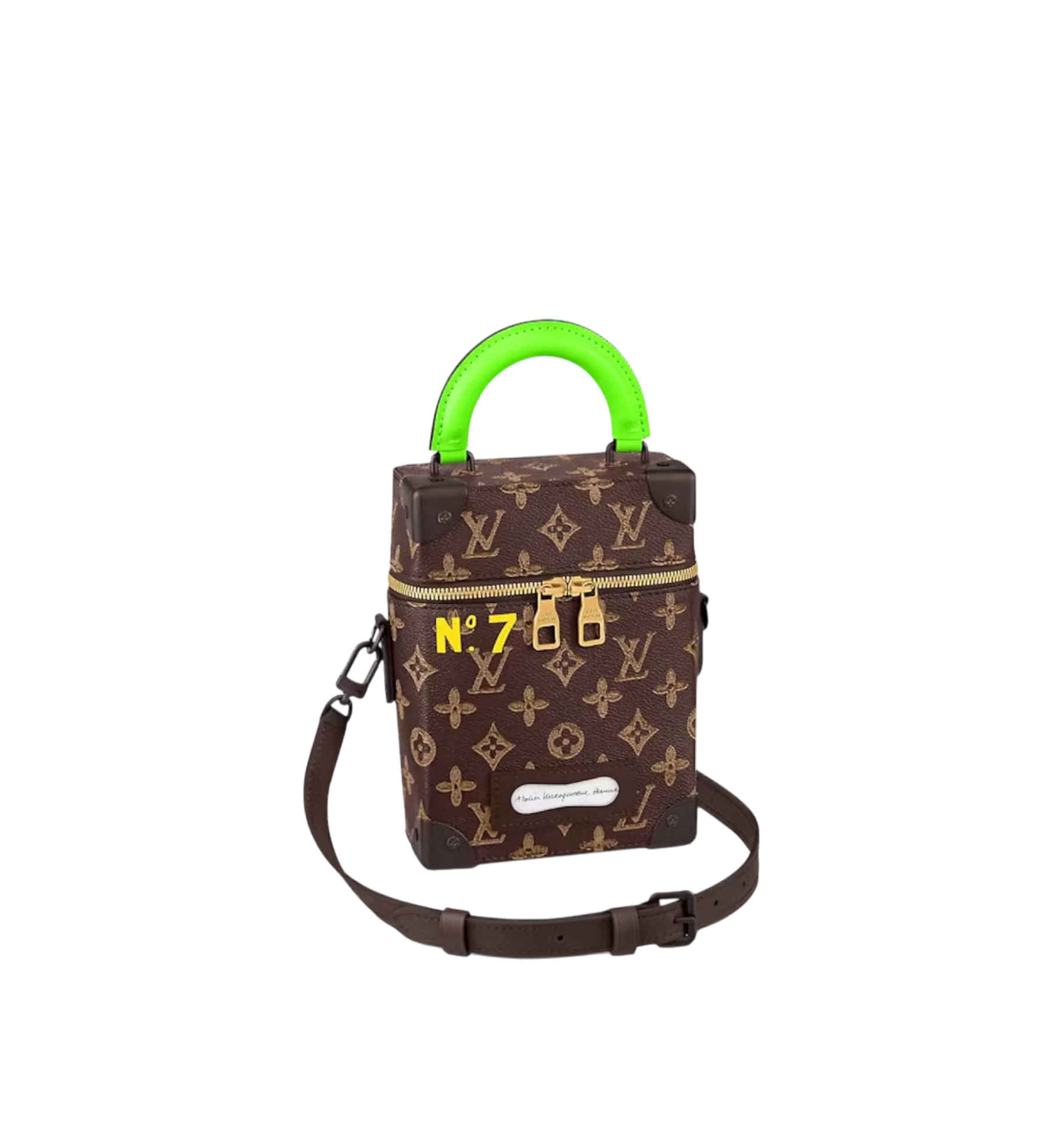Louis Vuitton Vertical Box Trunk Bag Monogram Fluo Green Handle