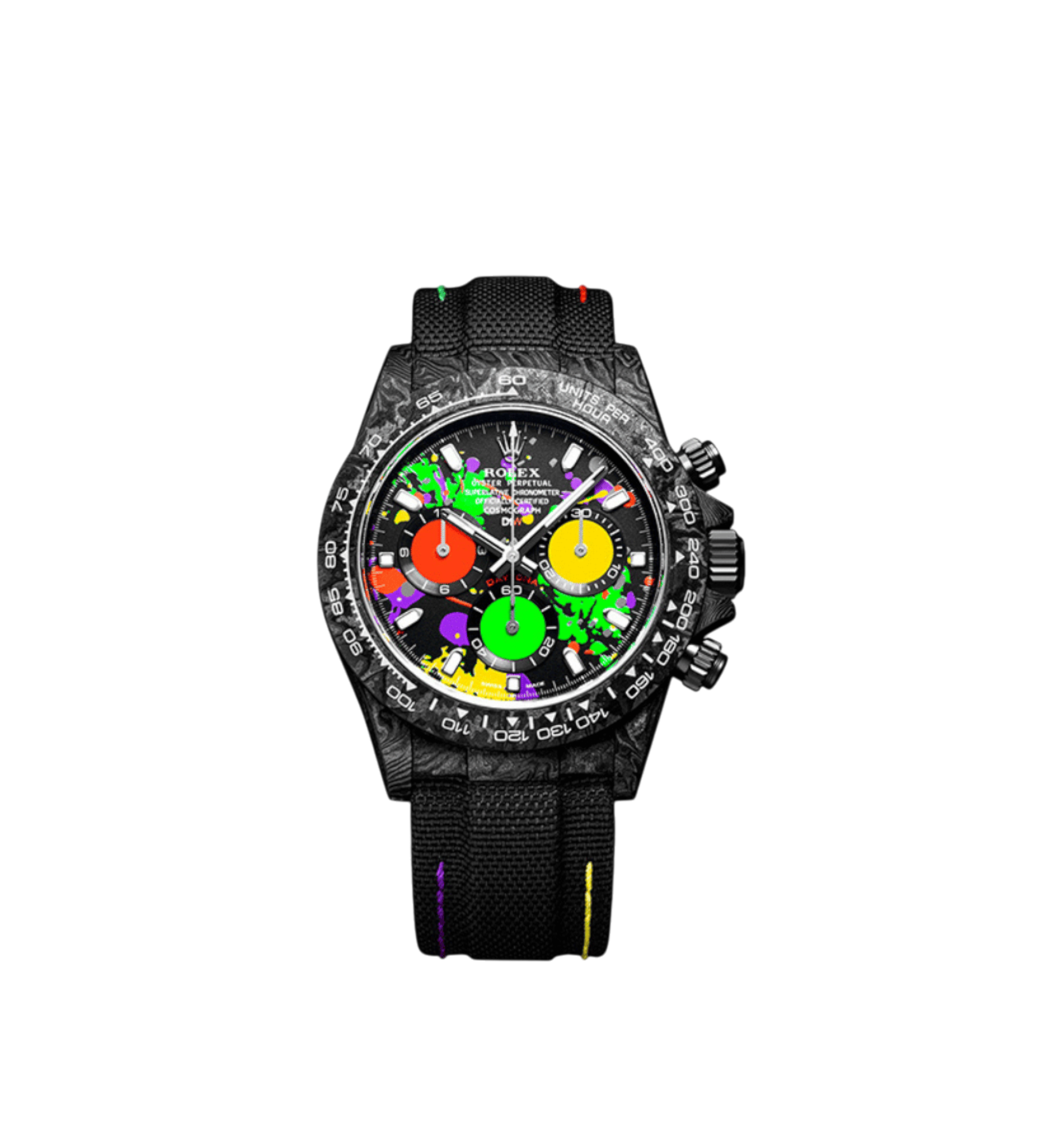 Rolex Daytona Carbon Motley Multicolor Edition Swiss Eta