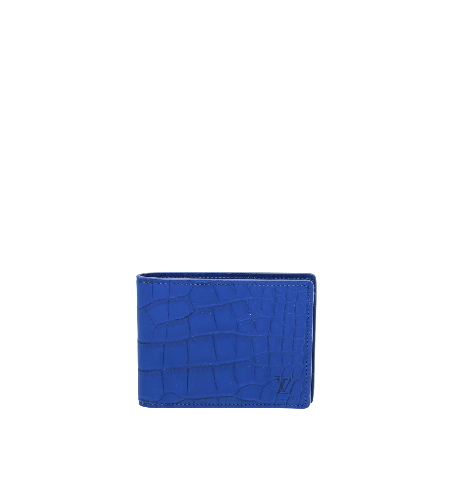 Louis Vuitton Blue Crocodile Matte Multiple Wallet