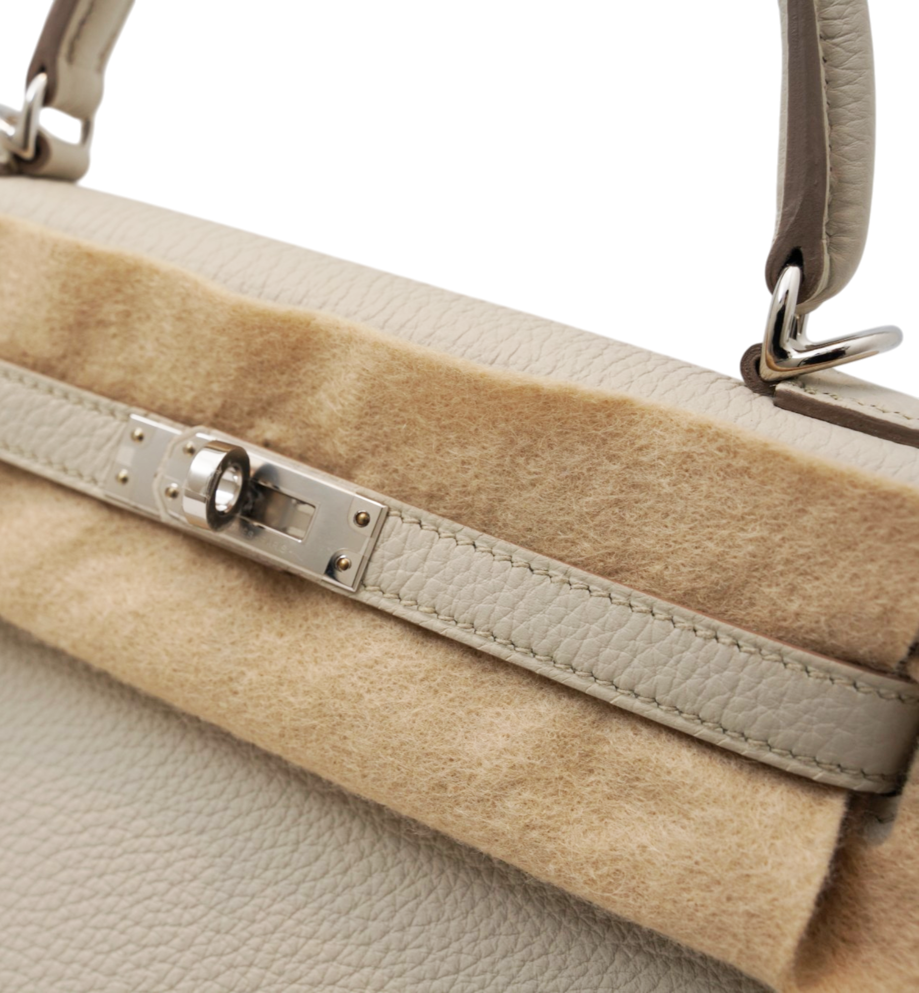 Hermès Kelly 25 Togo Retourne Craie PHW