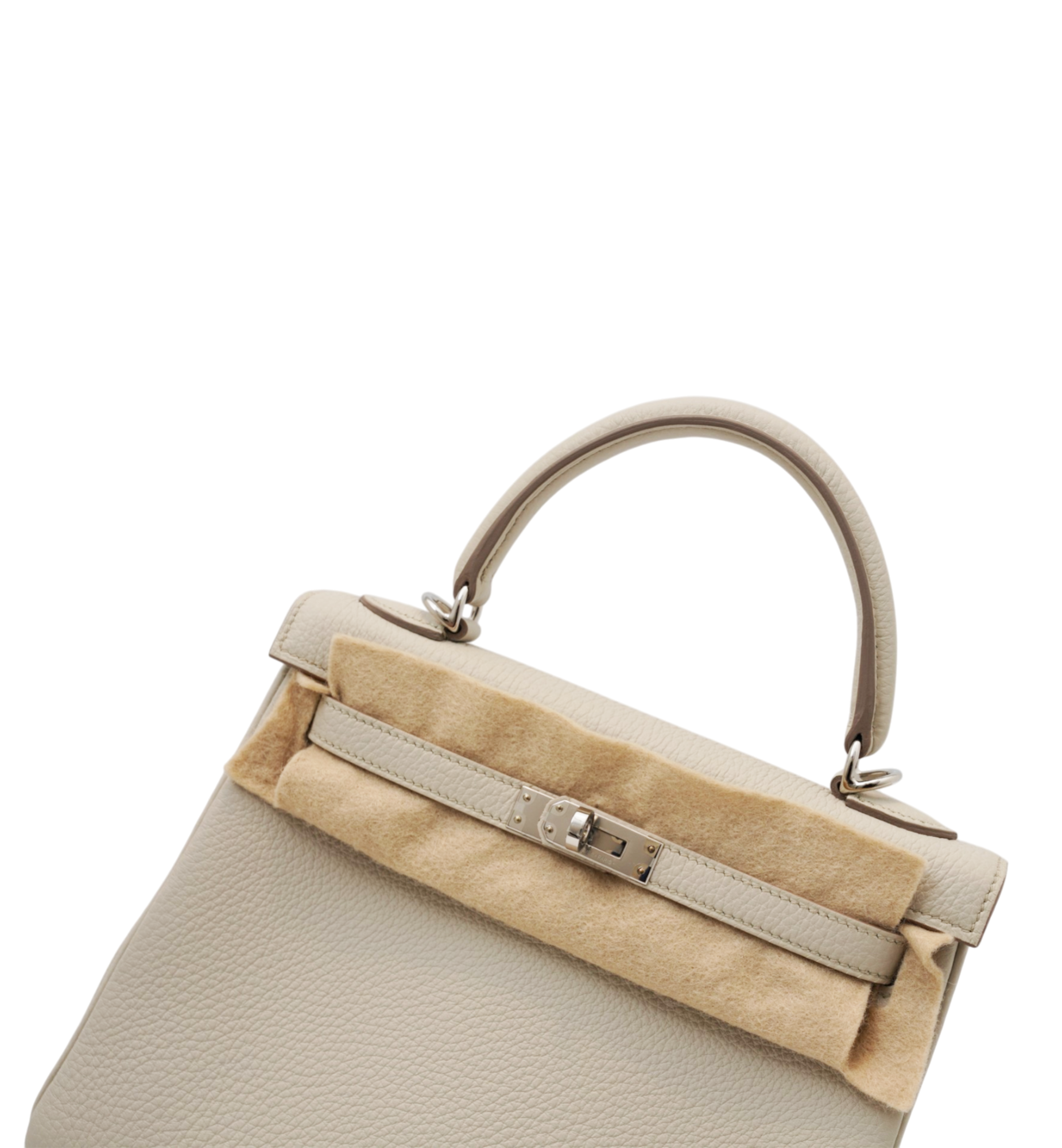 Hermès Kelly 25 Togo Retourne Craie PHW