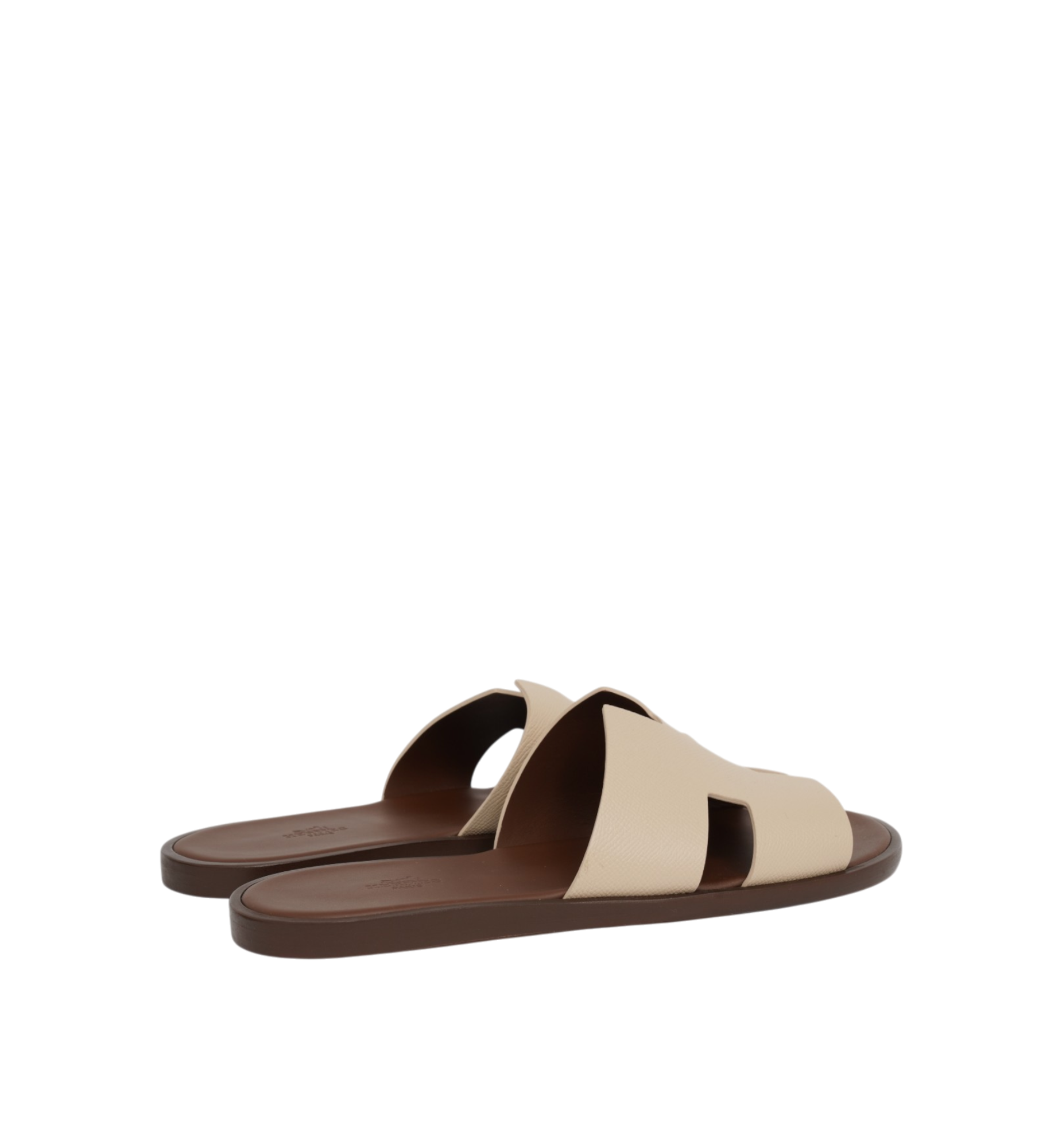 Hermès Izmir Blanc Gomme Marron Epsom