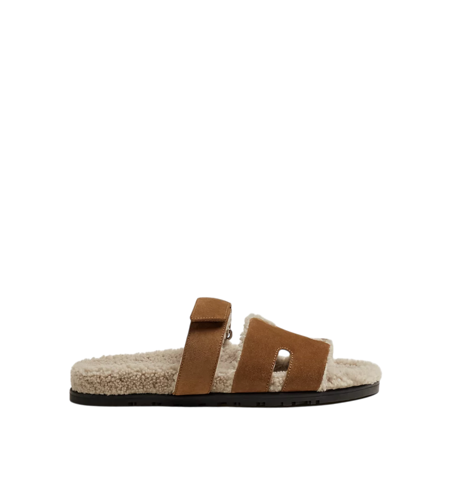 Hermès Chypre Sandal Brown | Ecru Shearling