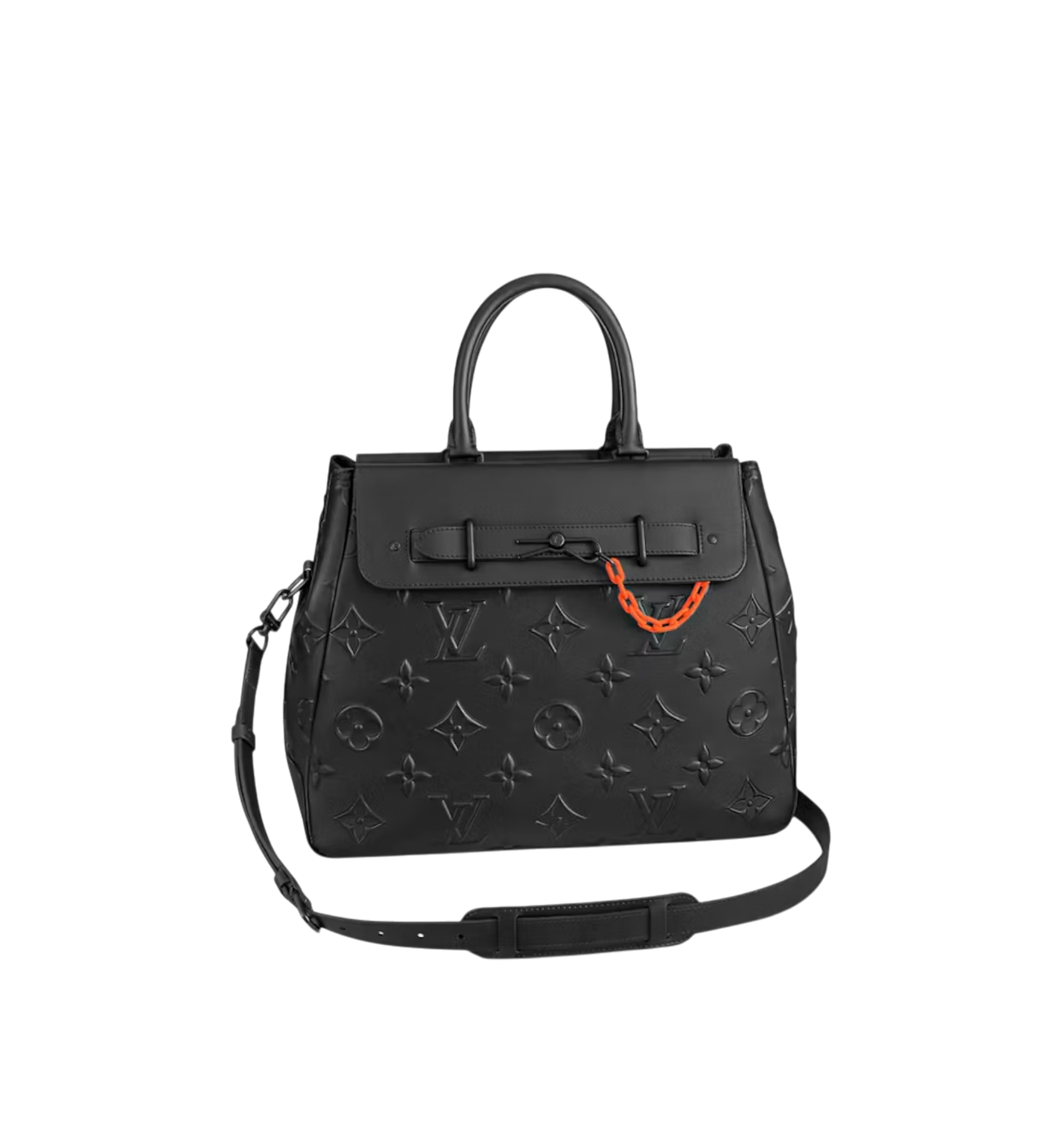 Louis Vuitton Steamer Tote Bag Monogram Seal Black