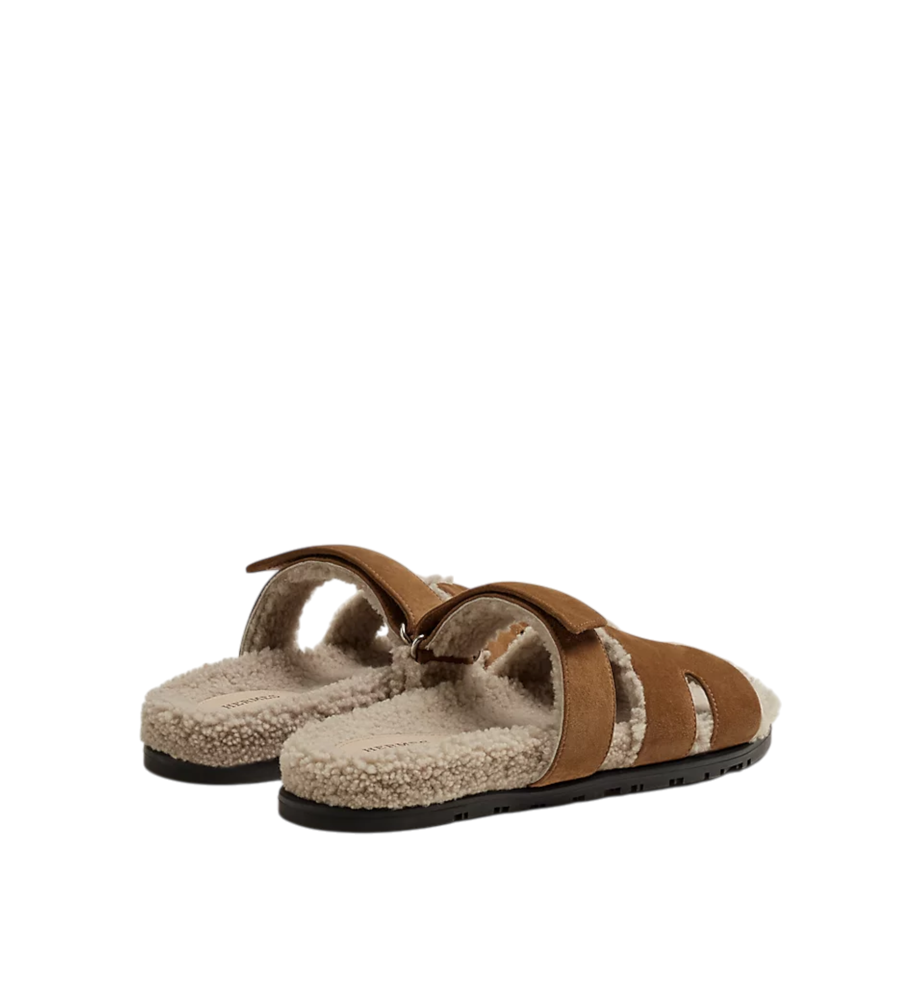 Hermès Chypre Sandal Brown | Ecru Shearling