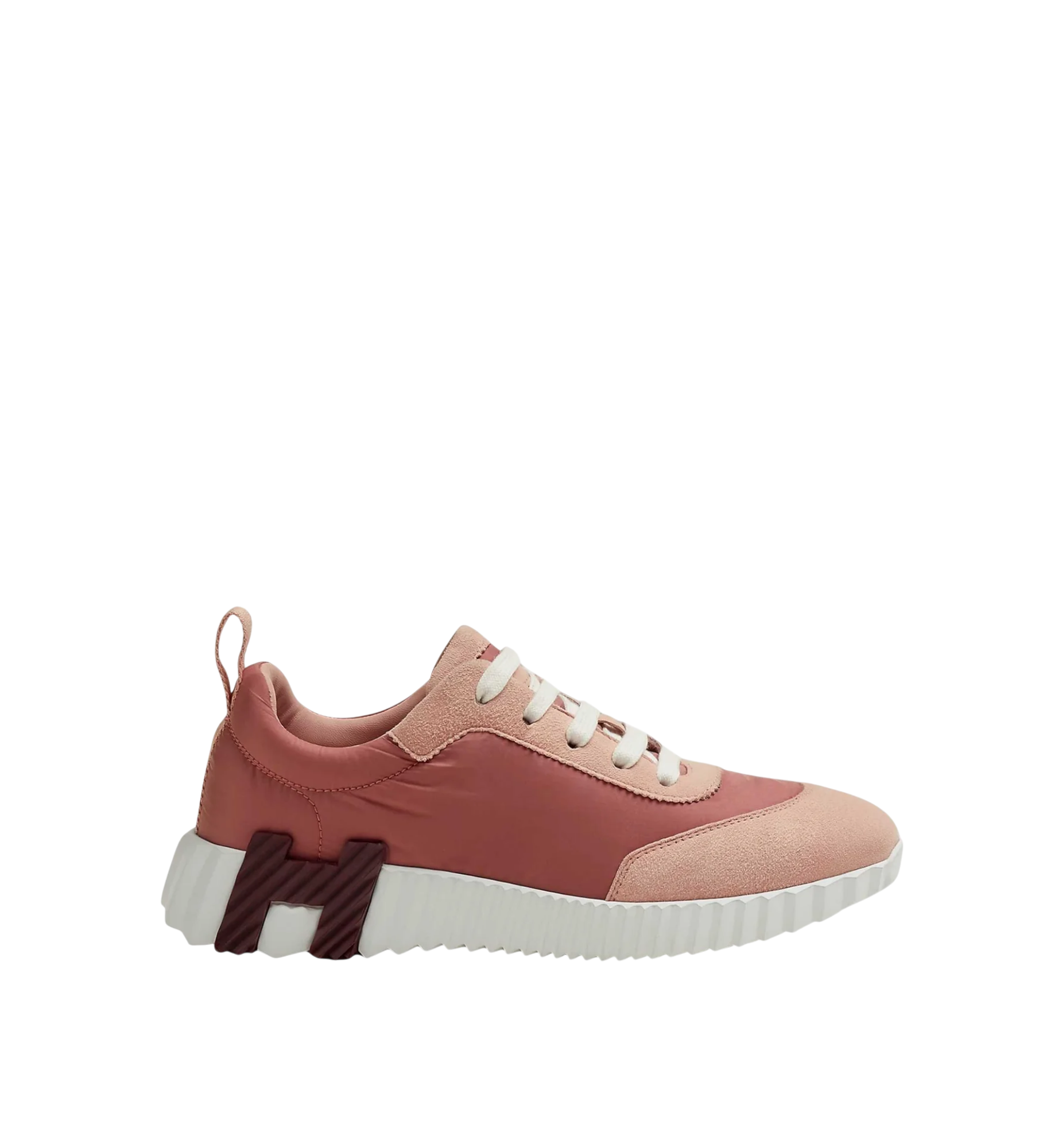 Hermès Bouncing Sneaker Rose Opaline Parachute Fabric Suede