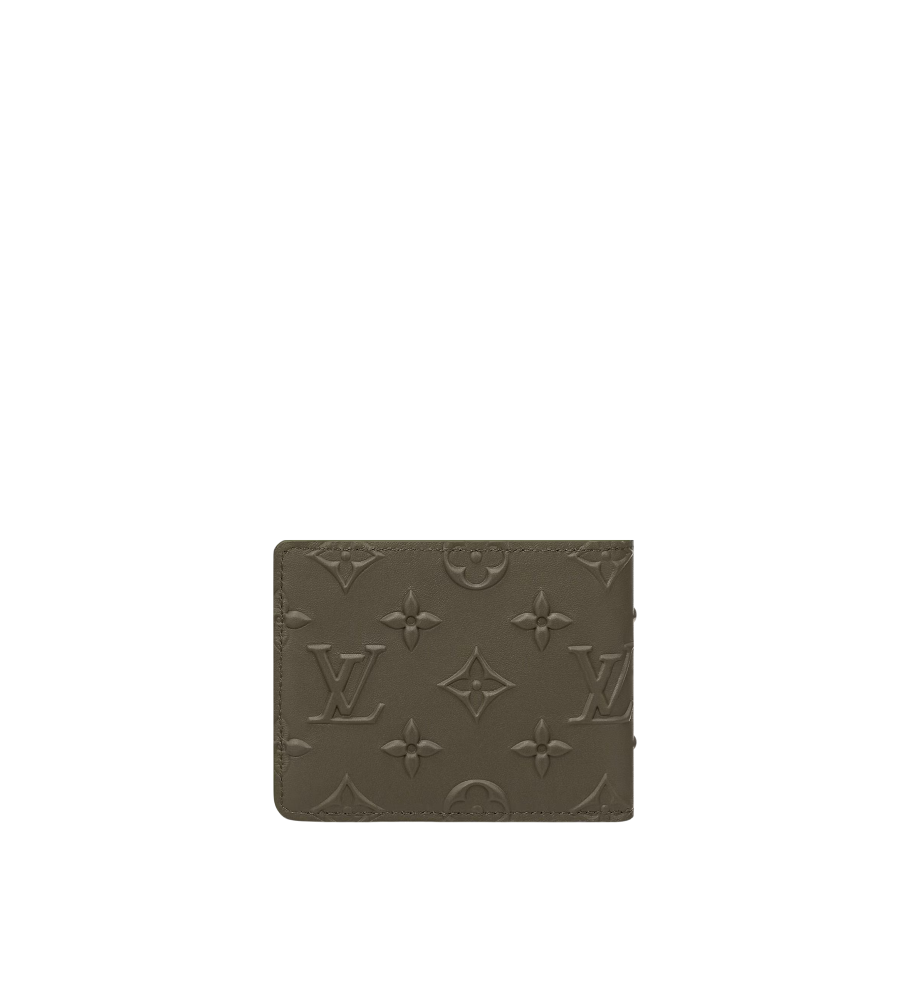 Louis Vuitton Slender Wallet Monogram Seal Khaki In Leather