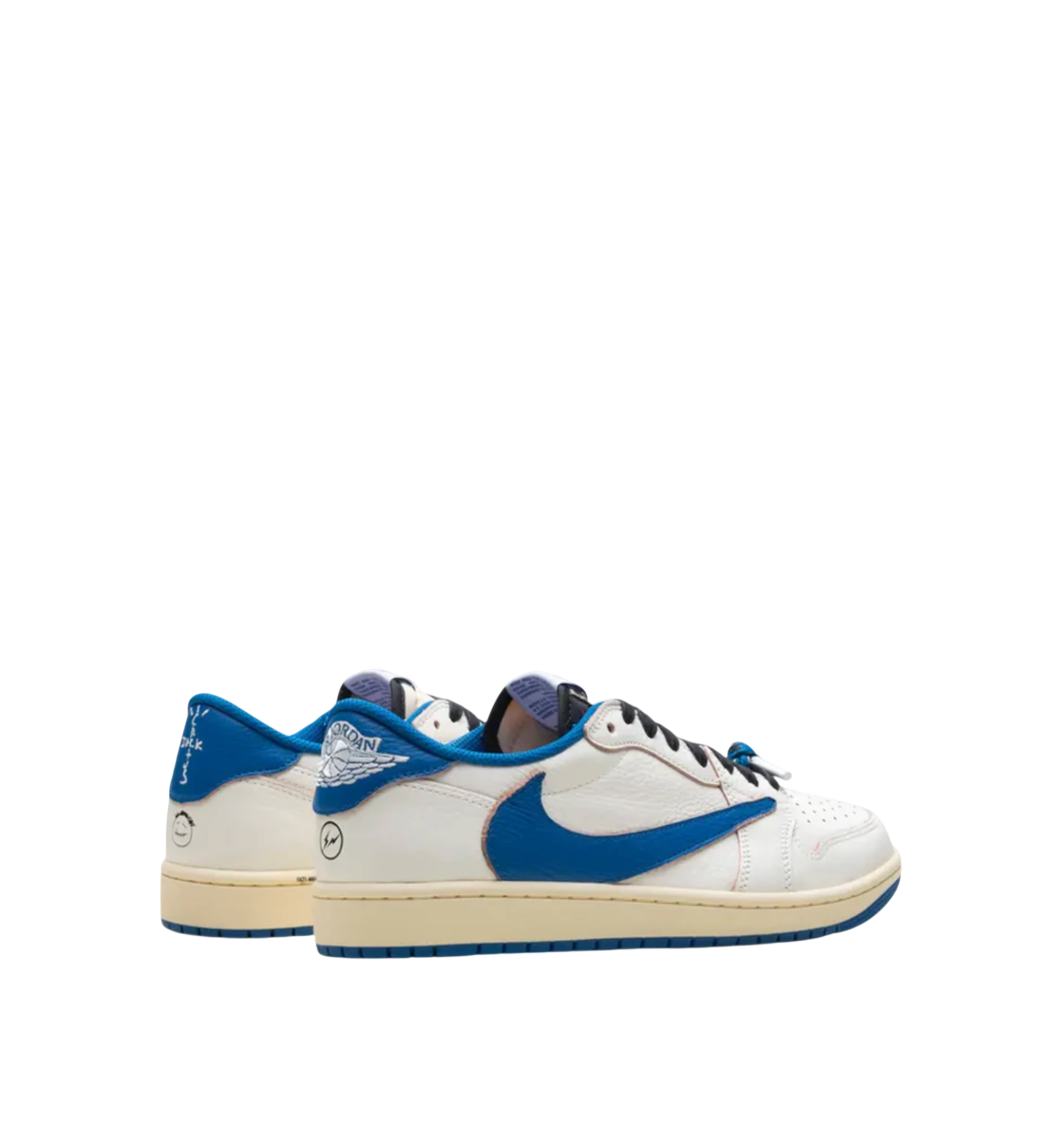 Air Jordan 1 Retro Low OG SP Fragment x Travis Scott "Sail Military Blue"