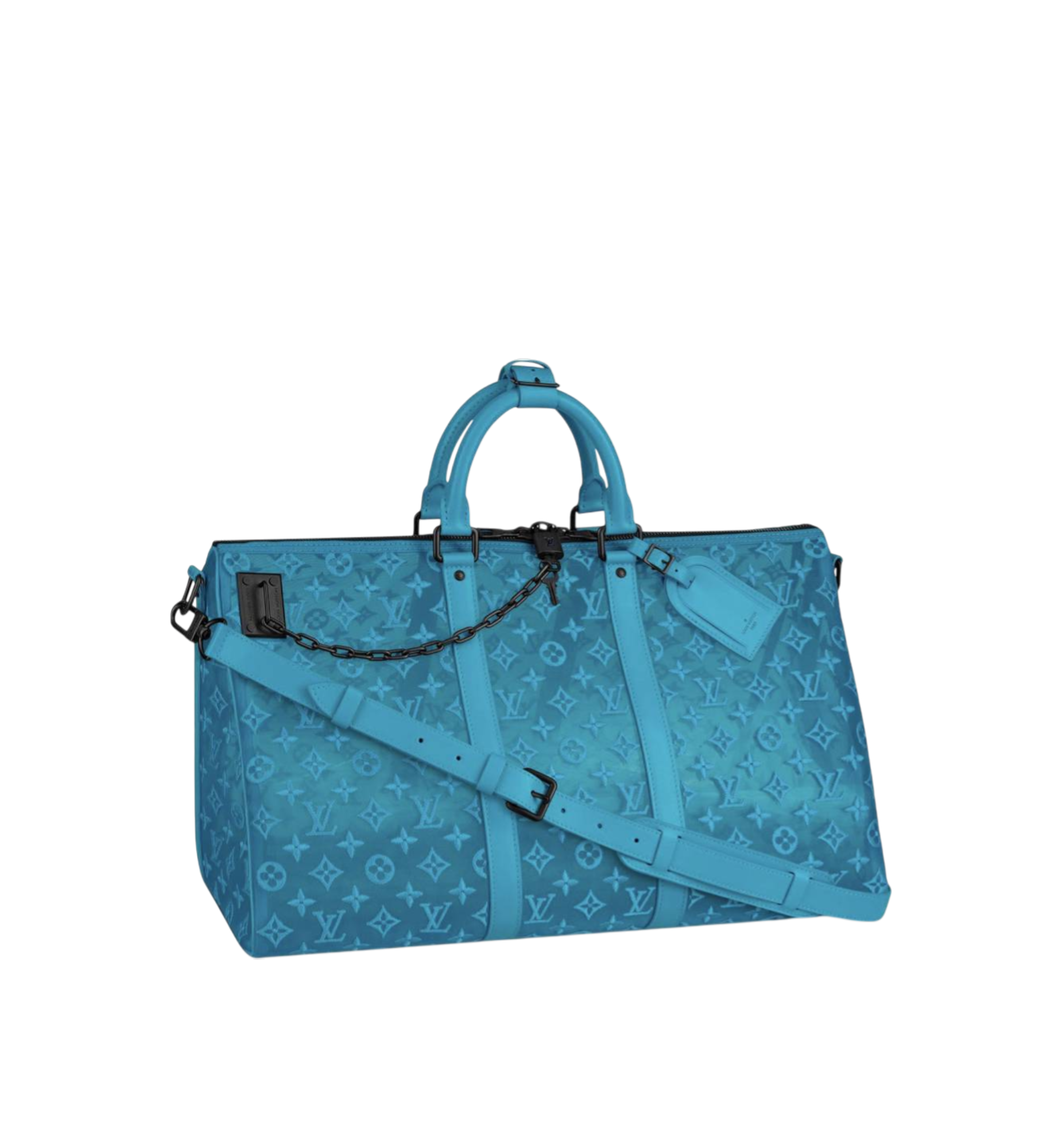 Louis Vuitton Keepall Triangle Monogram Mesh 50 Turquoise