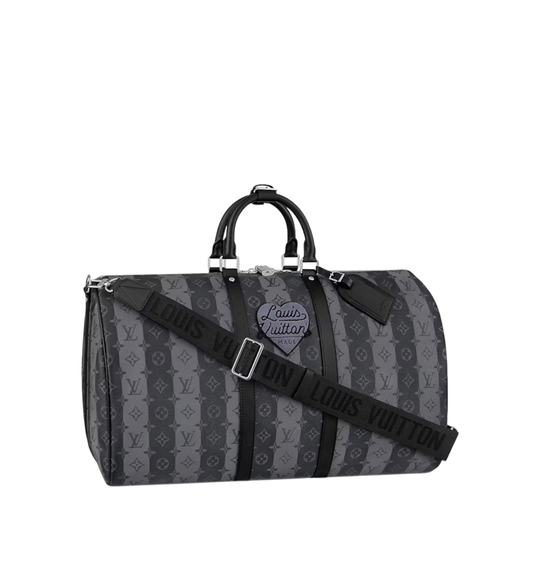 Louis Vuitton Keepall 55 Band. Monogram Stripes Grey