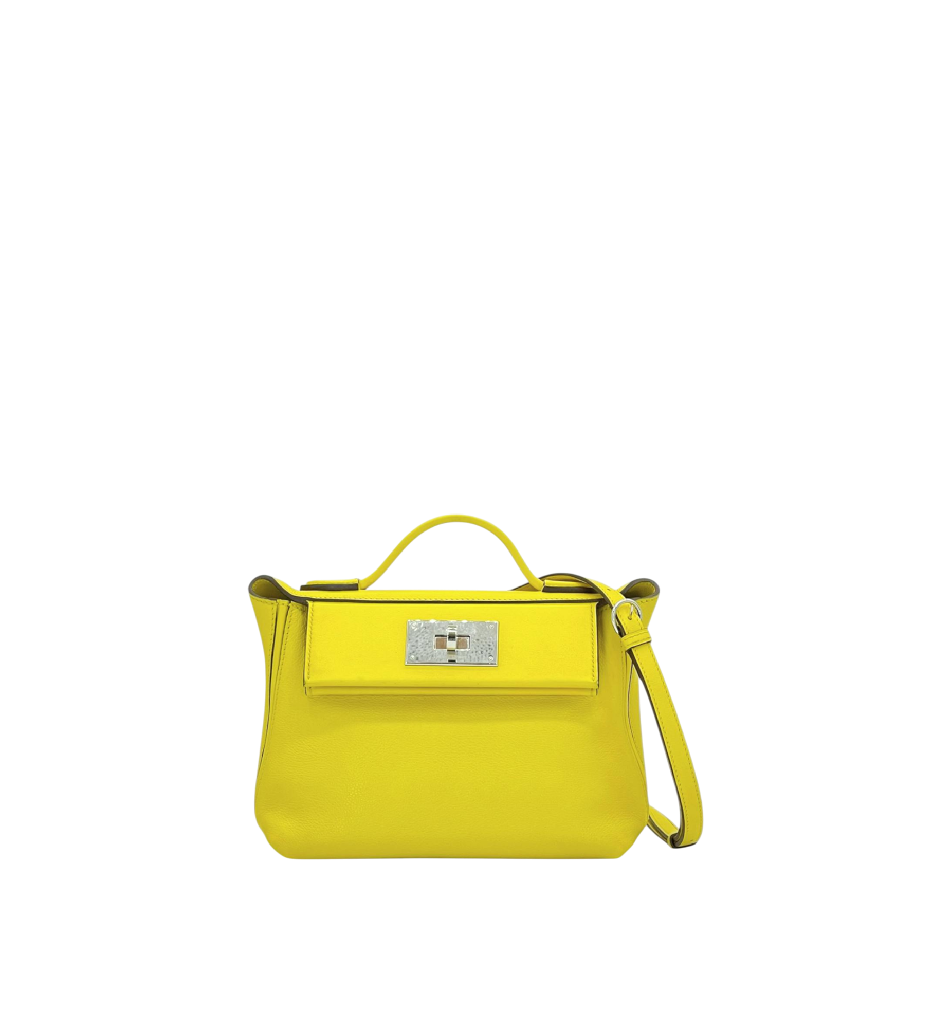 Hermès Evercolor Swift Leather Palladium Hardware Lime 24/24 Mini