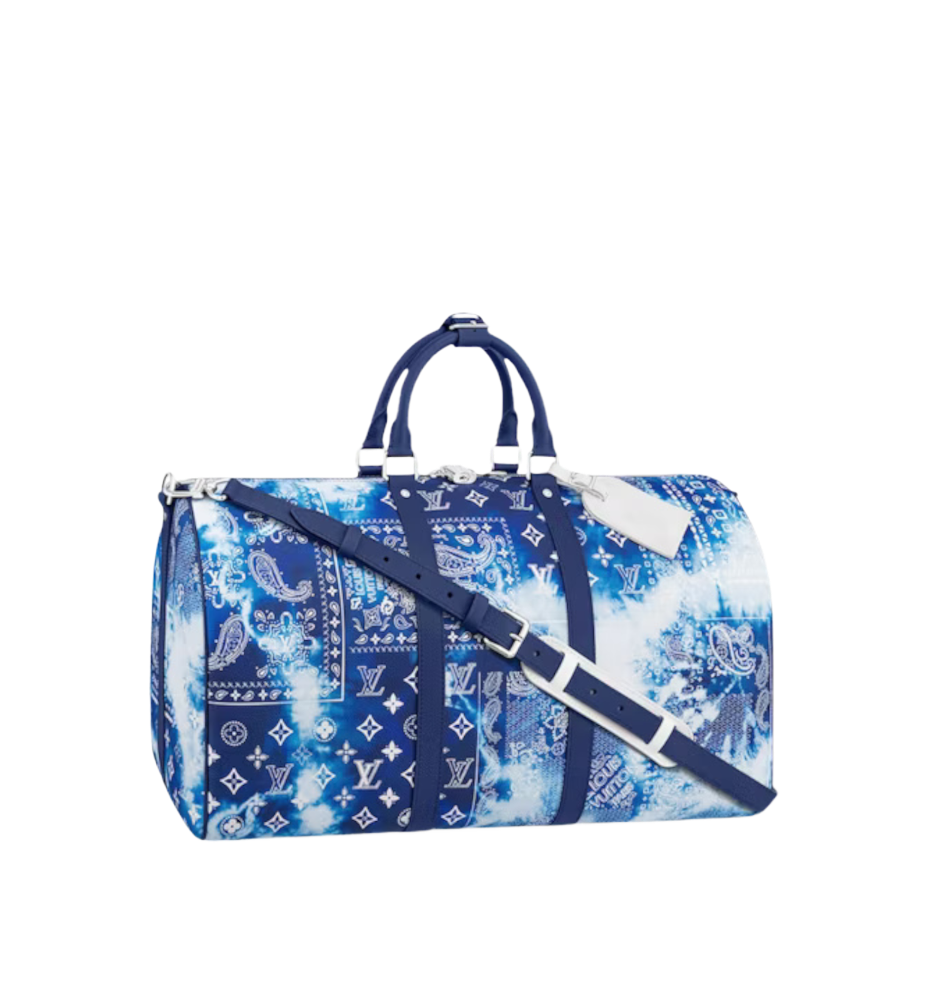 Louis Vuitton Keepall 50 Band. Monogram Bandana Blue