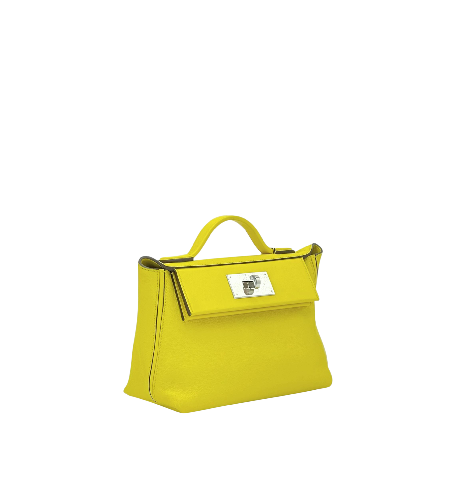 Hermès Evercolor Swift Leather Palladium Hardware Lime 24/24 Mini