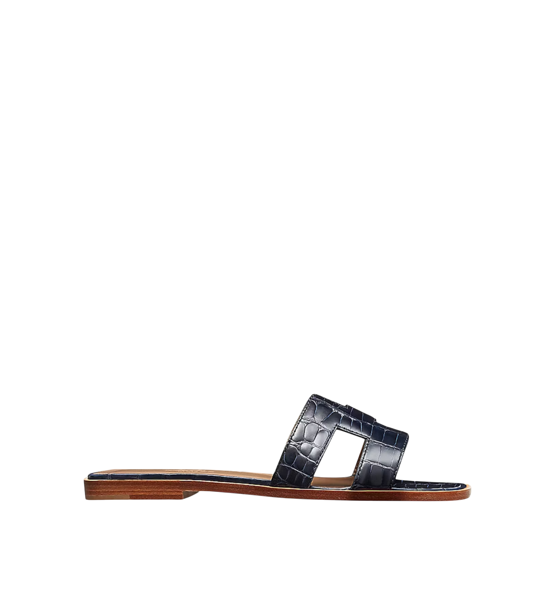 Hermès Oran alligator mules Navy