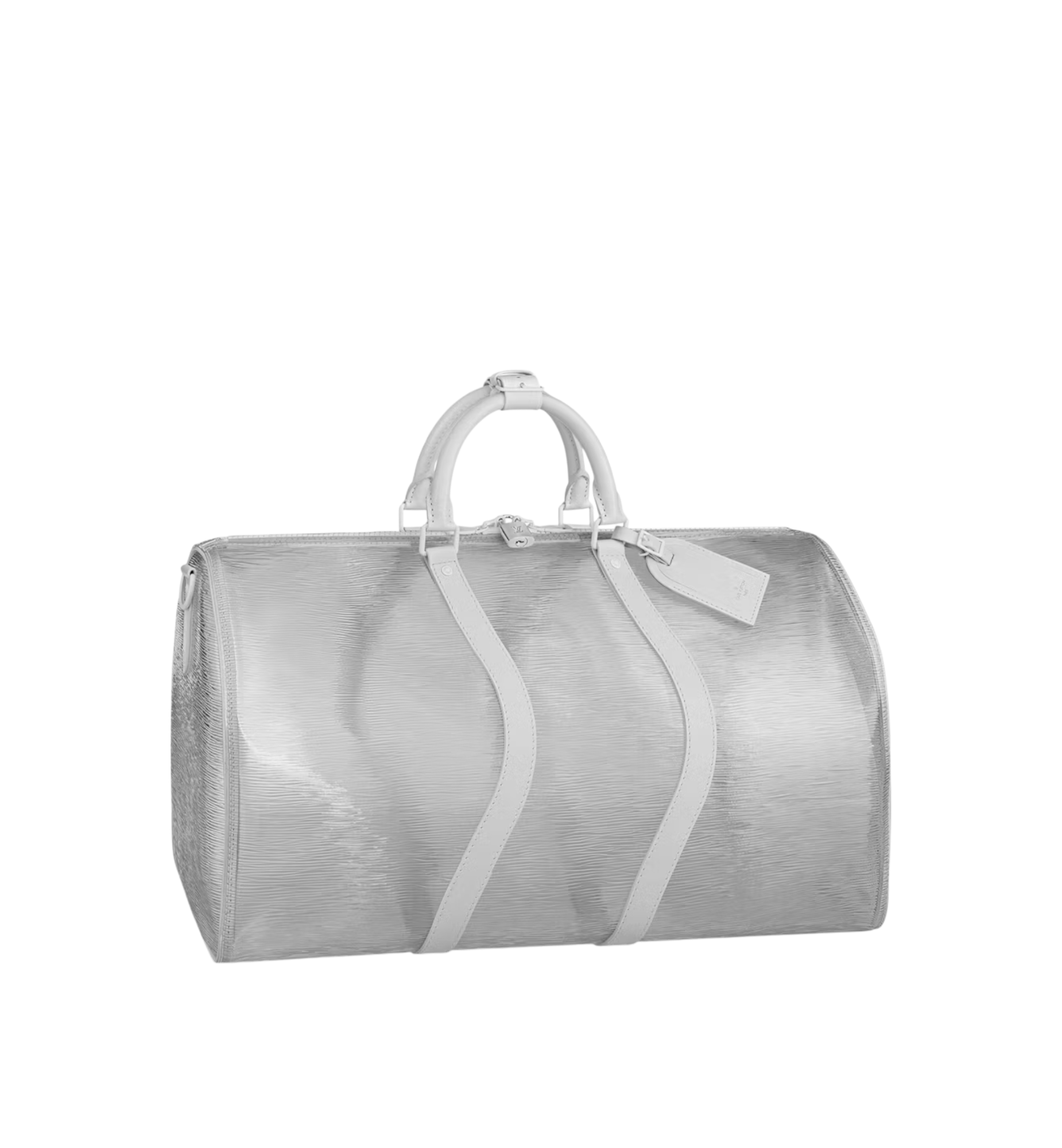 Louis Vuitton Virgil Abloh White Epi Leather Keepall Bandoulière Wavy 50 White Hardware, 2020