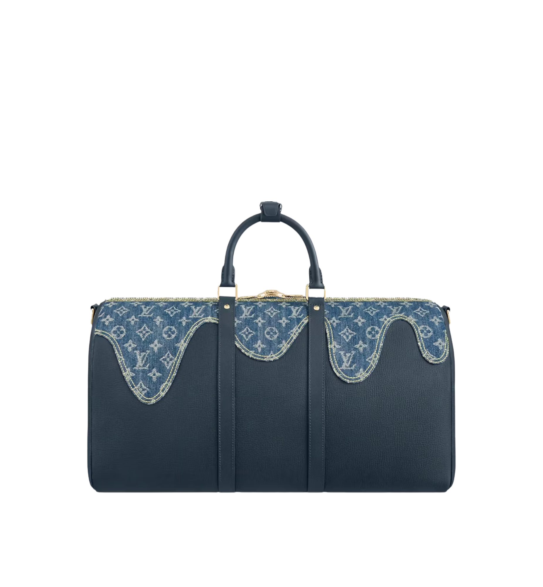 Louis Vuitton Virgil Abloh Nigo Blue Monogram Denim Drip & Tuairillon Keepall Bandouliere 50 Limited Edition